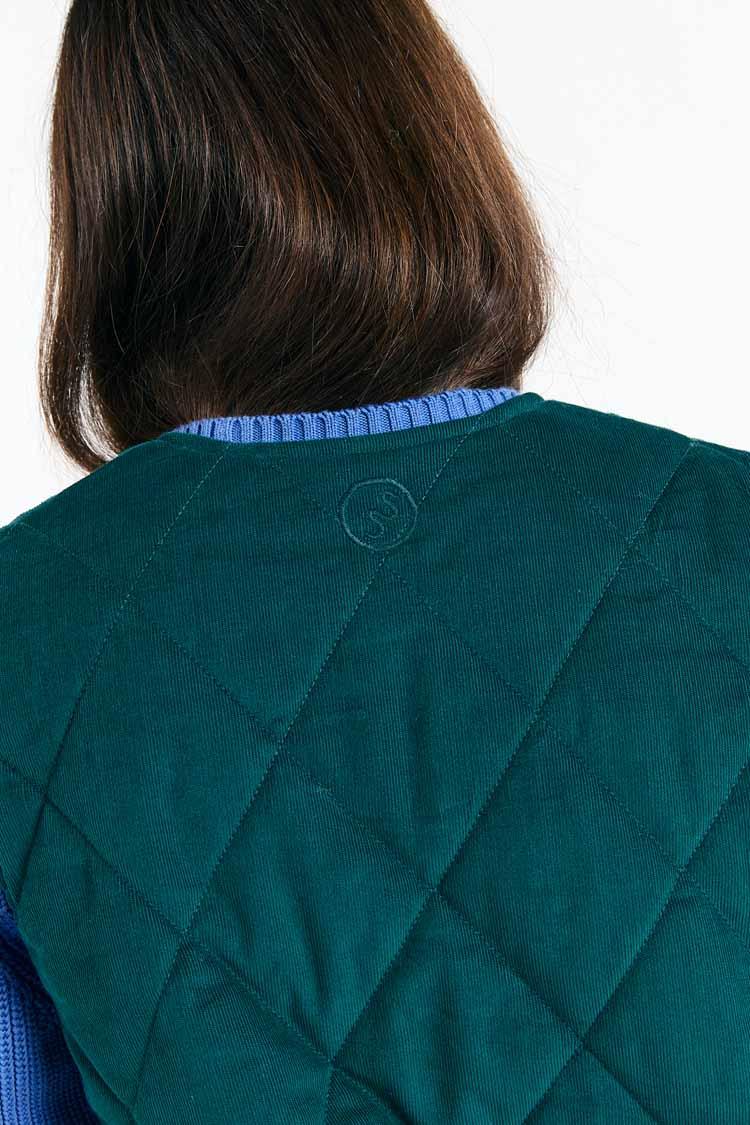 Suite13Lab Meda Vest Deep Green Damen Steppweste Baumwolle grün